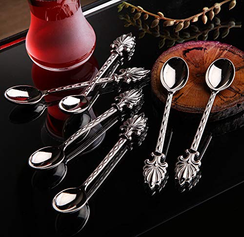 Decorative Zamac Tea Spoons Set (6 Count)