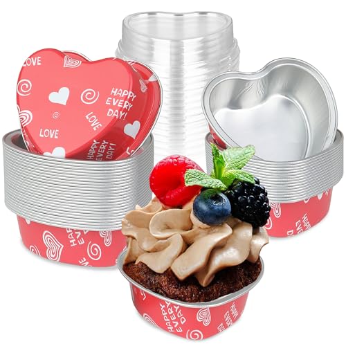 Heart Shaped Cake Pans 3.5oz (25 Count)