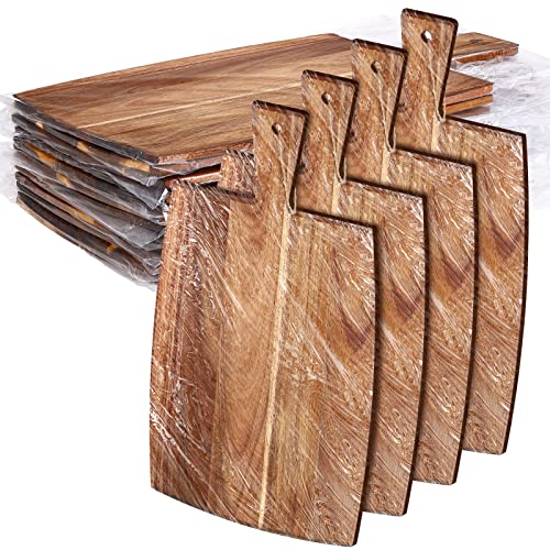 12 Packs Wooden Cutting Board Set with Handles Large Kitchen Serving Plain Chopping Board Bulk Gifts for Mom for Vegetables Meat Pizza Cheese Fruit Bread (12 Count)
