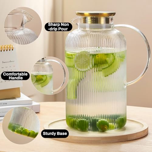Glass Pitcher with Lid