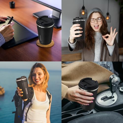 4 Pack Travel Coffee Mug 17oz Insulated Coffee Cup with Lid (4 Count)