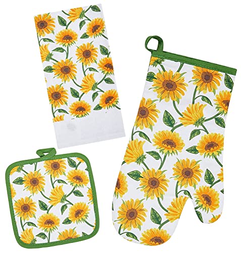 Oven Mitts and Potholders Dish Towles Set 100% Cotton for Perfect for Gifting (16 Ounce)