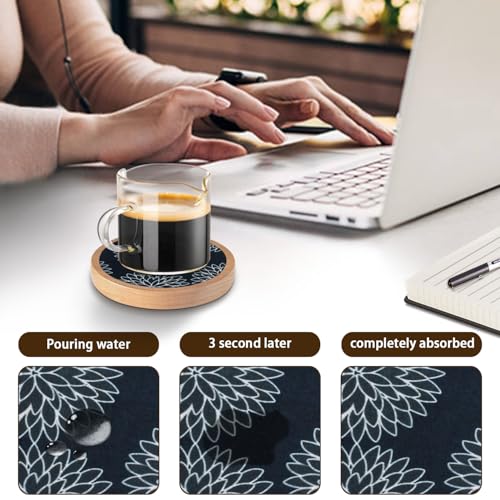 Wood Coasters Set of 4 with Holder