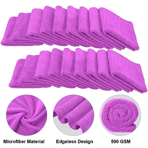 30 Pcs 16 x 16 Inch Edgeless Microfiber Plush Towels for Cars Detailing Drying Wash Polishing Absorbent Cleaning Cloths