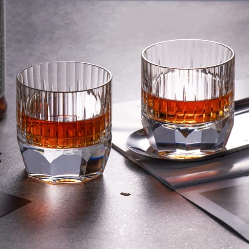 Crystal Whiskey Glasses Set of 2 Old Fashioned Glasses Stemless (2 Count)
