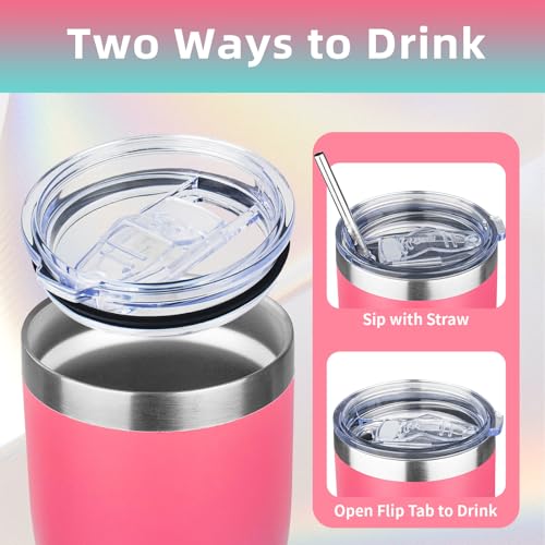 20oz Insulated Tumbler with Lid Straw Travel Coffee Mug
