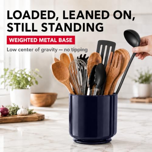 Jumbo Plastic Rotating Extra Large Utensil Holder Crock with No