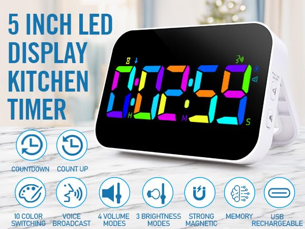 Kitchen Timer（1.5" Number）with Voice Reminder