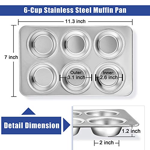 Muffin Pan 6 Cup Muffin Pan for Baking