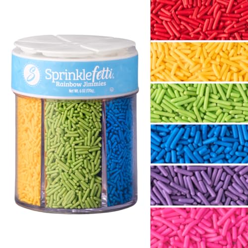 Sprinkles 6 Cell Edible Sprinkle Mix Jimmies Perfect for Cake Decorations Baking Ice Cream Cookies Cupcake Topper (6.45 Ounce)