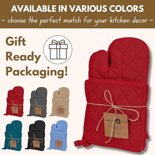 Pot Holders and Oven Mitts Sets for Kitchen Heat Resistant