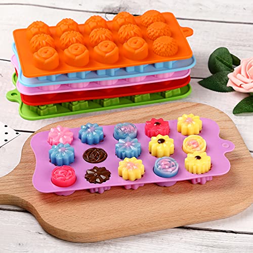 Flower Shape Chocolate Candy Molds Set (6 Count)