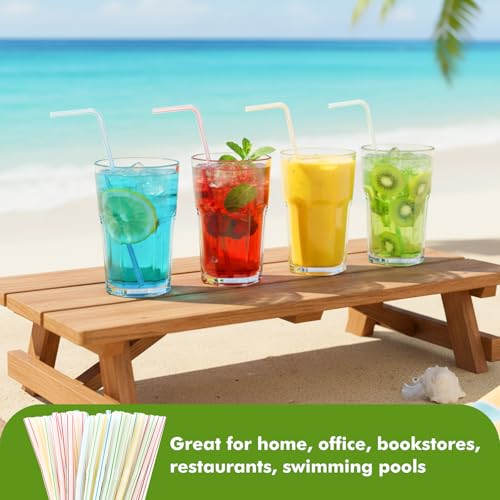 8.3" Flexible Bendy Disposable Drinking Straws (300 Count)