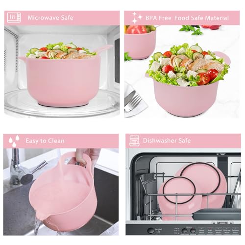 4 Pack Nesting Mixing Bowl with Pour Spout and Handle