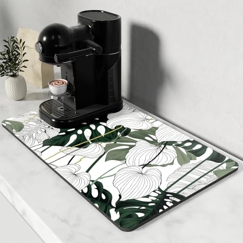 Coffee Mat 12" x 19" Cute Coffee Bar Mats for Espresso Machine Station Accessories and Organizer