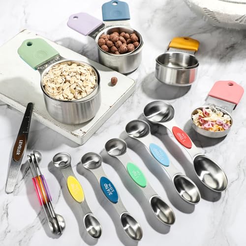 Magnetic Measuring Cups&Spoons Measuring Cup Double Sided Measuring Spoon (16 Count)