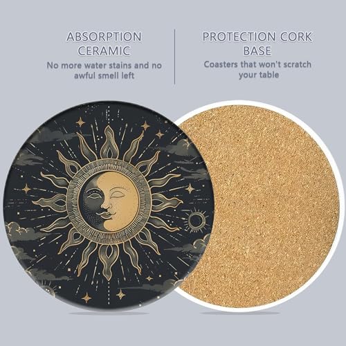 Drink Coasters Set of 6 with Holder