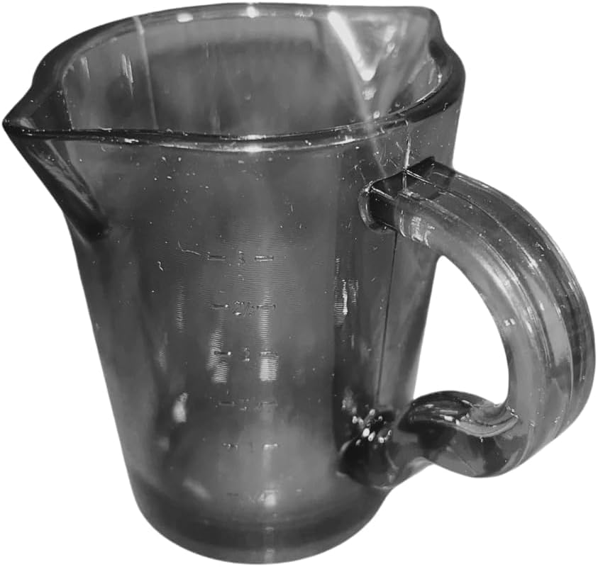 3 Oz Smoked Double Spout Plastic Espresso Shot Pitcher Cup
