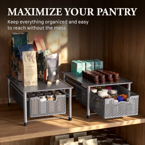 Stackable Cabinet Basket Drawer Organizer