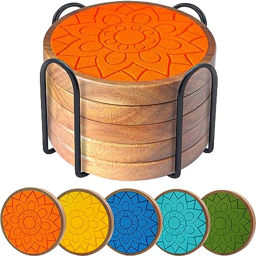 Coasters for Drinks Absorbent 5 Pack