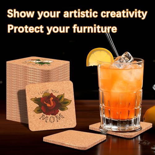 50 Pcs Cork Coasters Bulk (50 Count)