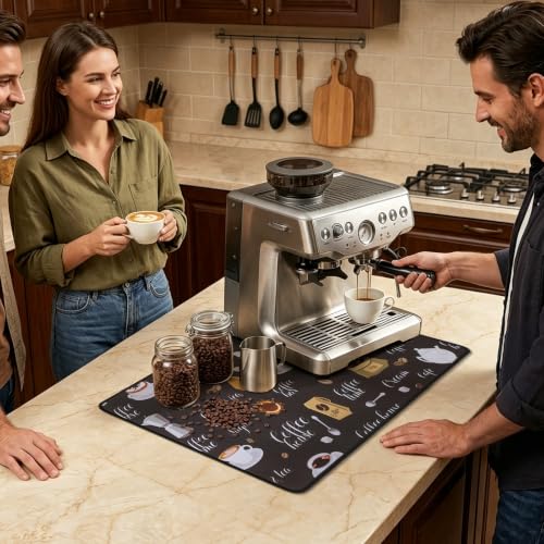 Coffee Mat 2 Pack 12x19 Inch Absorbent Non