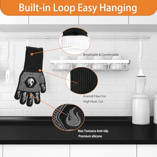 BBQ Gloves 1472F Heat Resistant Non (2 Count)