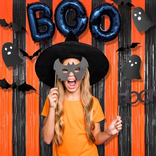 Party Foil Fringe Curtains Backdrop Halloween Decorations (2 Count)