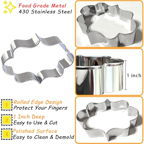 Frame Cookie Cutters Large Size 8Pcs for Baking Daily Holiday