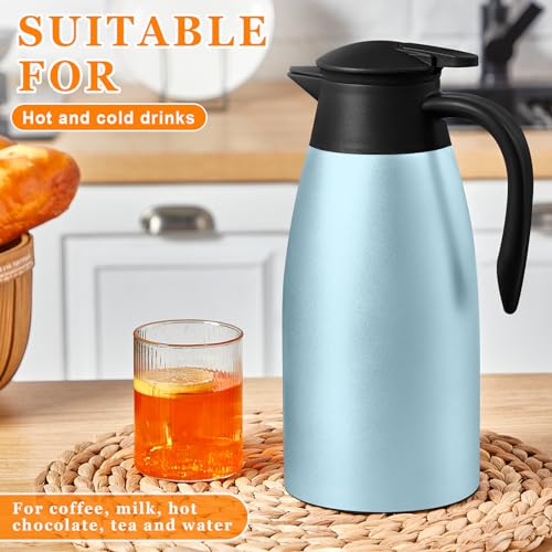 2 Pcs Thermal Coffee Carafe Insulated Stainless Steel Coffee Carafe for Hot Liquid Vacuum Thermal Pot Creamer Pitcher Dispenser with Brushes Keeping Hot Water Milk
