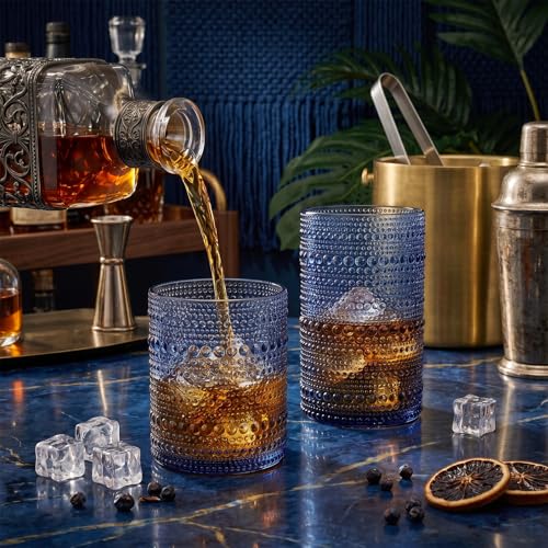Hobnail Drinking Glasses Set of 12 Kitchen Glass Cups Glassware (12 Count)