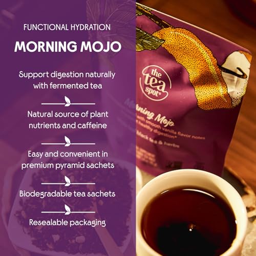 Organic Morning Mojo Black Tea with Vanilla and Citrus for Energy (15 Count)