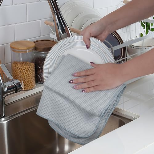 340 GSM Microfiber Waffle Kitchen Dish Tea Towel (12 Count)