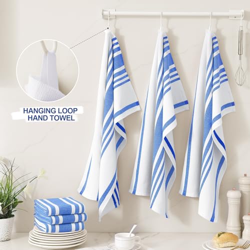 Premium Cotton Stripe Kitchen Towels 6 Pack (6 Count)