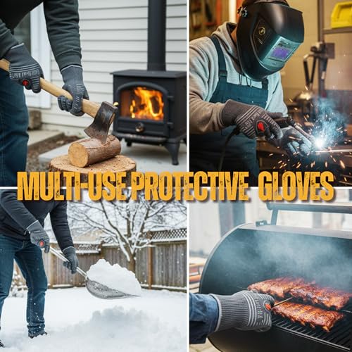 Grill Gloves Heat Proof for Men Grilling BBQ Heat Resistant Gloves (2 Count)