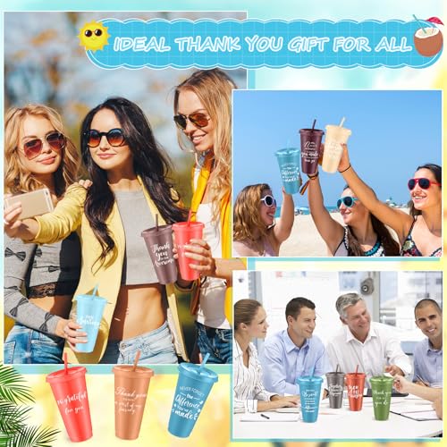 36 Pcs Employee Appreciation Gifts Bulk 24 oz Thank You Tumbler with Lid and Straw Mini Spiral Notebooks and Pens Appreciation Gifts for Team Employee Coworkers Teacher (36 Count)