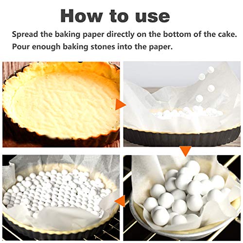 2.2Lb Ceramic Pie Weights Baking Beans Pie Crust Reusable 10mm Weights Natural Ceramic Stoneware with Wheat Straw Container