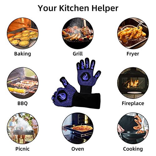 BBQ Gloves 1472F Heat Resistant Non (4 Count)