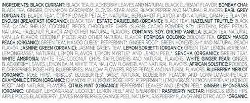 Tea Forte Organic Assorted Variety Tea Sampler, Tea Tasting Tea Chest Gift Box with 40 Handcrafted Pyramid Tea Infuser Bags, Black Tea, Herbal Tea, Oolong Tea, Green Tea, White Tea