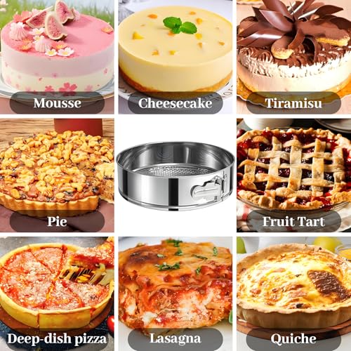 10 Inch Springform Pan 304 Stainless Steel Nonstick Springform Cake Pan with Removable Bottom