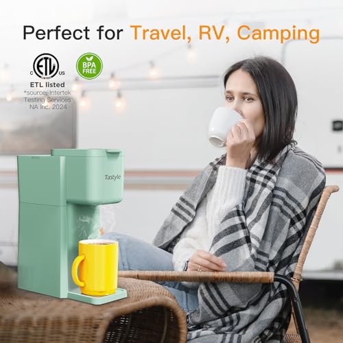 Mini Single Serve Hot and Iced Coffee Maker for K Cup and Ground