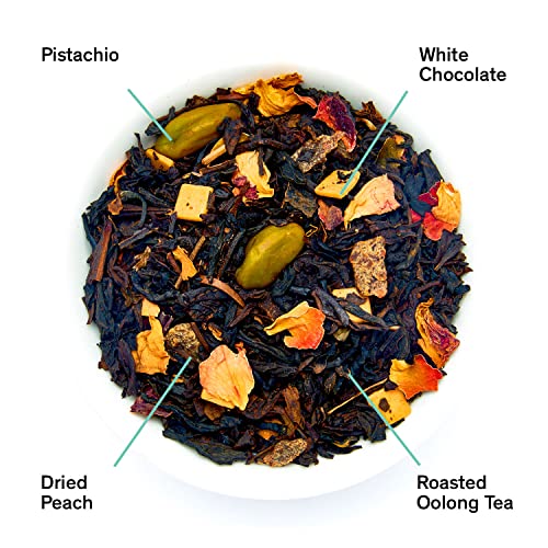 August Uncommon Dark Iris Pistachio Peach Oolong Tea with Caffeine