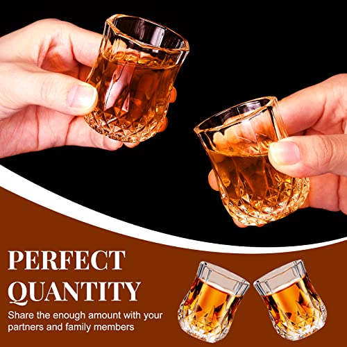 24 Pcs 1.7 oz Mini Shot Glasses Set Whiskey Tasting Glasses Heavy Duty Base Clear Shot Cup Cute Cordial Mini Wine Cups for Bourbon
