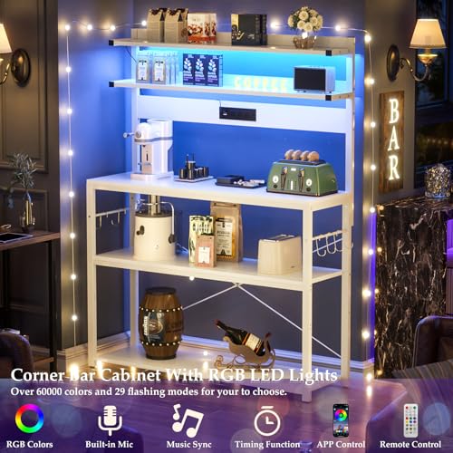 Bakers Rack with Power Outlet & RGB LED