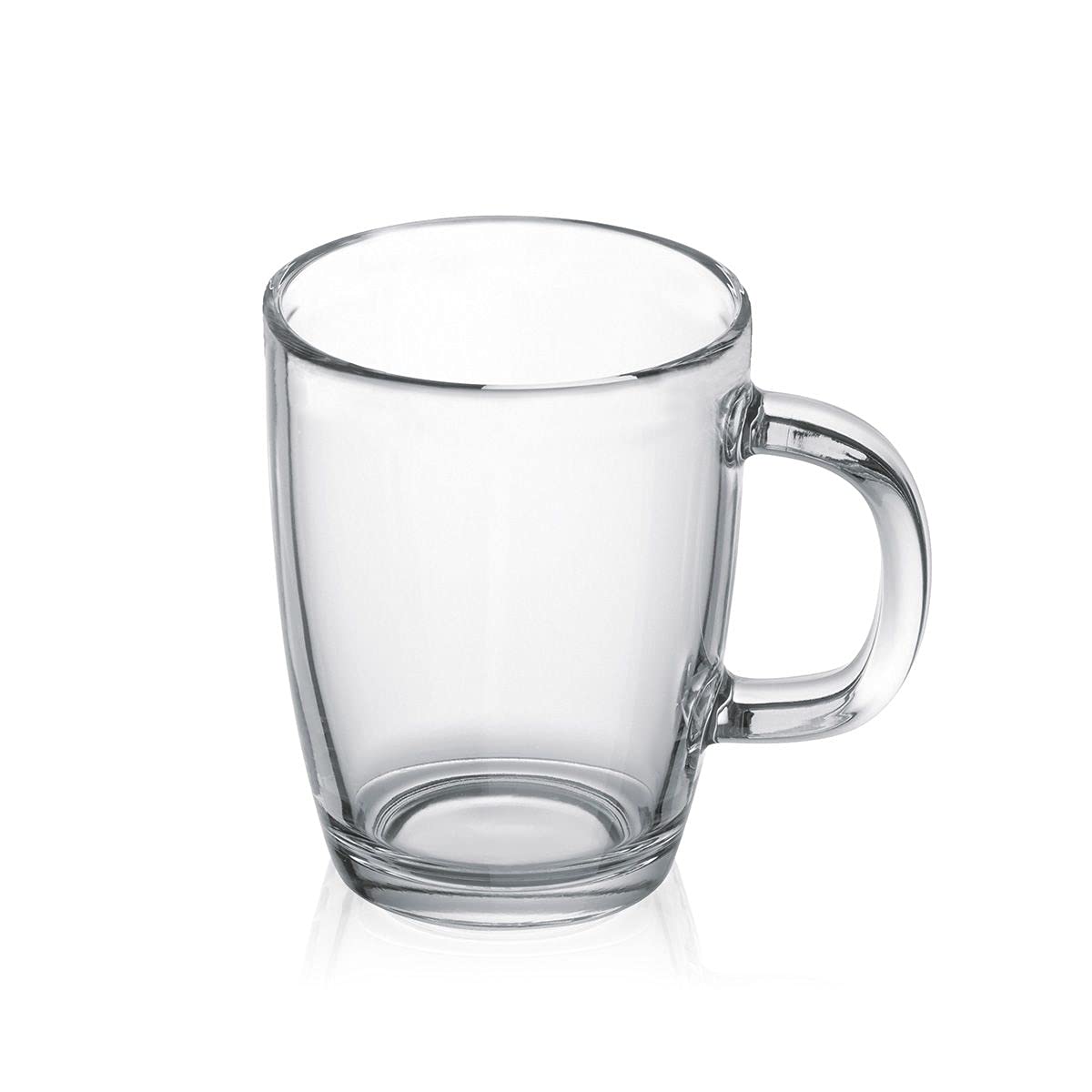Single-wall glass mug for coffee or tea
