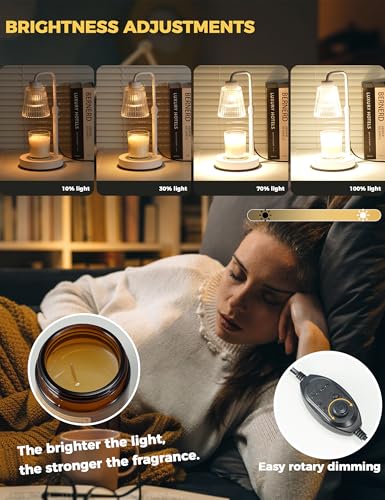White Candle Warmer Lamp with 24h Cycle Timer