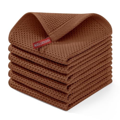 100% Cotton Waffle Weave Kitchen Dish Cloths 6 (6 Count)