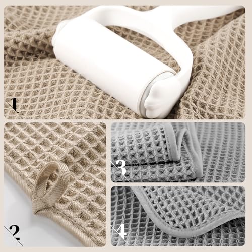 430 GSM Poly Blend Microfiber Quick Dry Waffle Bath Towel (4 Count)