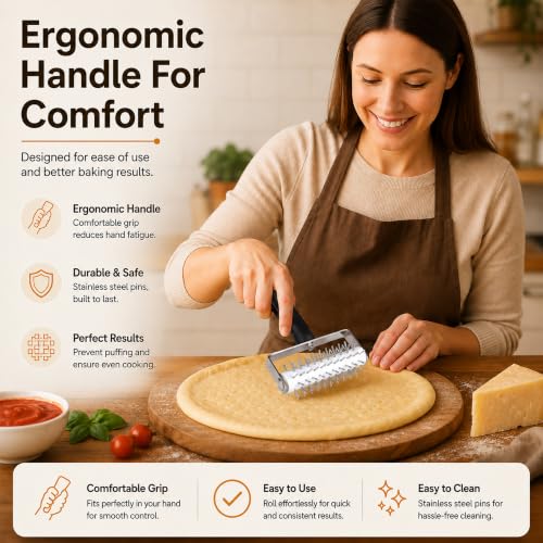 Pizza Dough Docker Roller Stainless Steel
