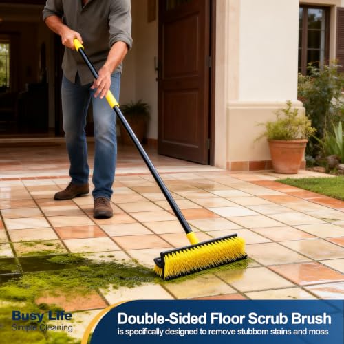 Double Sided Floor Scrub Brush Triangle Brush Heavy Duty 65.5"